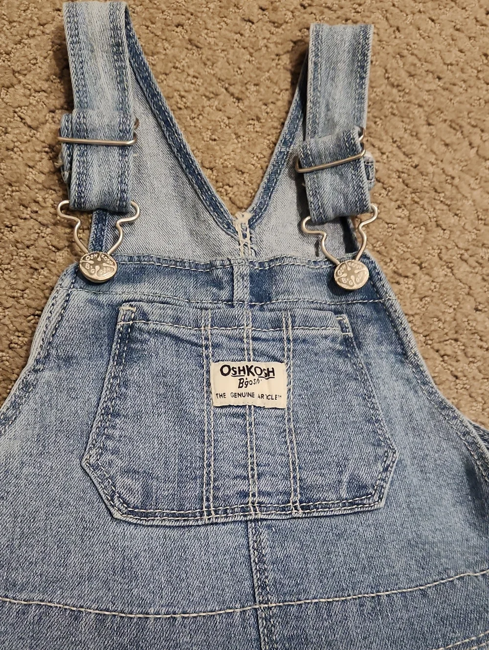 NEW* OshKosh B'gosh Baby Girl Denim Overall Dress Eyelet Skirt 5T